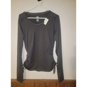 REI Shirt Women Small Gray Long Sleeve Pullover Performance Outdoor Hiking #875